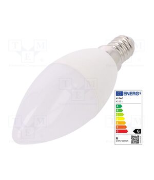 SKU 42151 LED lamp; white warm; E14; 220/240VAC; 470lm; P: 5.5W; 200°; 2700K aL6_iF4K7y03wJaRCjzJEwQbdrOTTzwM4KBibSYa_-E