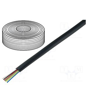 TEL-0034-100/BK Wire: telecommunication cable; 6x28AWG; stranded; black; 100m ECzWvwmfQN7qTlfRdT14BXyEGC69wYeNrfAYoq_c_bQ