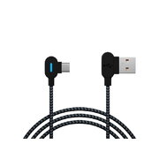 CABLE USB 2.0 <-> USB-C (C type) 1.5m, angled, braided