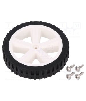 FIT0500 Wheel; white,black; Shaft: two sides flattened; screw; Ø: 80mm SdhoaXAD-IFHDjyFqFJMTq38BKk25_nRLRtTei1tU2E