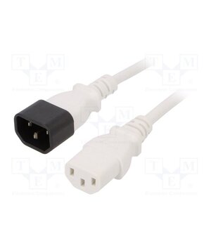 LT-602+501 H05VV-F 0.75/3C WHT 1.8M Cable; 3x0.75mm2; IEC C13 female,IEC C14 male; PVC; 1.8m; white MJgvoNG4qYUfoeSo_FuC4T1I31djIokJ1B5RaEB0NXs