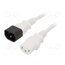 LT-602+501 H05VV-F 0.75/3C WHT 1.8M Cable; 3x0.75mm2; IEC C13 female,IEC C14 male; PVC; 1.8m; white MJgvoNG4qYUfoeSo_FuC4T1I31djIokJ1B5RaEB0NXs
