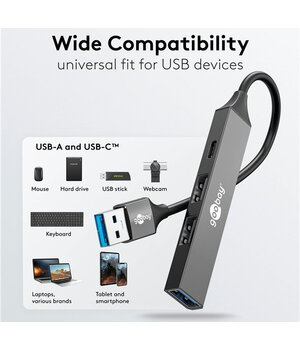 Datoru tīkla komutators - koncentrators USB 3.2 A -> 3x USB A + USB-C, 5 Gbit/s, 0,1 m

 AKOM23GB+4.jpg