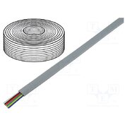 TEL-0034-100/SV Wire: telecommunication cable; flat; 6x28AWG; stranded; silver AhFyfILPOCPtsa6q8YvZpW1Z_nEipBaUFhDQDOwMUpA