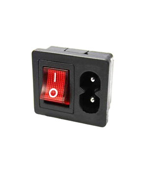 IEC komutējamais ieejas savienojums 6 A 250 VAC / 10 A 125 VAC, 2 kontakti

 CKI184.jpg