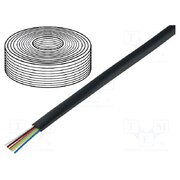 TEL-0034-500/BK Wire: telecommunication cable; flat; 6x28AWG; stranded; black ECzWvwmfQN7qTlfRdT14BXyEGC69wYeNrfAYoq_c_bQ