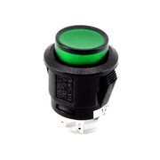 PUSH BUTTON SWITCH  ON-OFF, 1.5A / 250VAC, with LED green