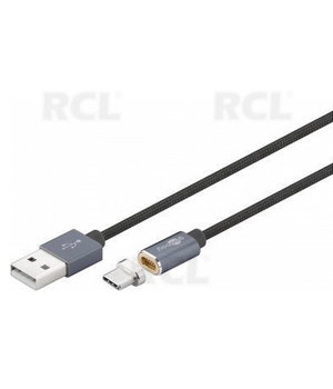 KABELIS ar magnētisko savienotāju USB A (K) <-> USB-C (Type-C) (K), 1,2 m, pīts

 CKAK165MG.jpg