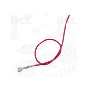 Tip 6.3mm with wire, red with protection, 22AWG, wire length 30cm