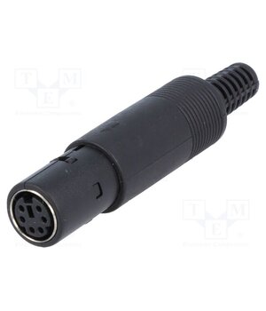 MDC-106 Connector: DIN mini; plug; female; PIN: 6; soldering; for cable 5qc6pIE6wBy5J4a6mddwirVl-32frfcGIeq-lvkg2O8