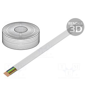 93309 Wire: telecommunication cable; flat; 8x28AWG; stranded; white OUwnO6A_yRkFajRY-ht0VShr1ubm3jyIcqH6V0pUVFY