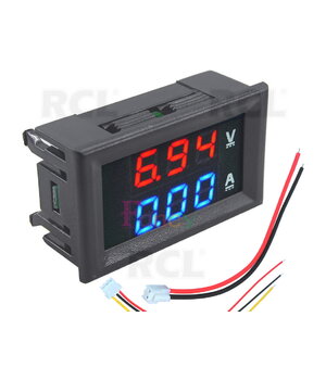 Voltmetrs Ampermetrs 100V, 10A (ar šuntu), zils + sarkans LED

 ATMV02.jpg