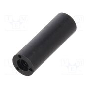 181RDX12 Spacer sleeve; cylindrical; polyamide; M2; L: 12mm; Øout: 4mm; black AI0wLgHyMsQH2ik9EtKlDtCOBLX6NyrsvzAigPmVyw4