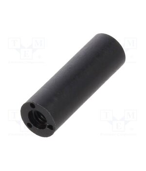 181RDX12 Spacer sleeve; cylindrical; polyamide; M2; L: 12mm; Øout: 4mm; black AI0wLgHyMsQH2ik9EtKlDtCOBLX6NyrsvzAigPmVyw4