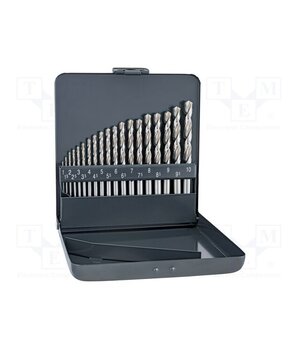 0000110311100 Drill set; for metal; high speed steel; metal case; Pro; 19pcs. vbtcosYozRxvW5NQ7PsA4qMvzDyHRuwql0pIQkQ7YZw
