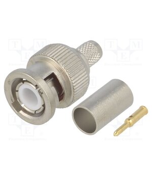J01000A0049 Connector: BNC; plug; male; straight; 50Ω; crimped; for cable; PTFE j5fn9snze3aNOb29aTytvRAXWb-KnNL0TMzfgFl_vdI