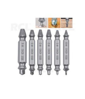 INSTRUMENTU KOMPLEKTS HSS 4341 6 gab. bojātu skrūvju izņemšanai

 IRATR40.jpg