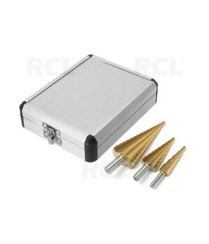 Pakāpju konusa urbji ar sešstūra kātu, 3 gab. (ø4–12 mm, ø4–20 mm, ø4–32 mm) ar alumīnija kasti

 IRGP04K+1.jpg