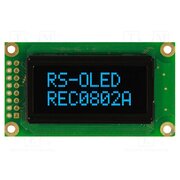 REC000802ABPP5N00100 Display: OLED; alphanumeric; 8x2; Dim: 58x32x10mm; blue; PIN: 16 ce-mSDPOa-FYABkiWKFHOnXlAso7DNjyGimVd9iowjw