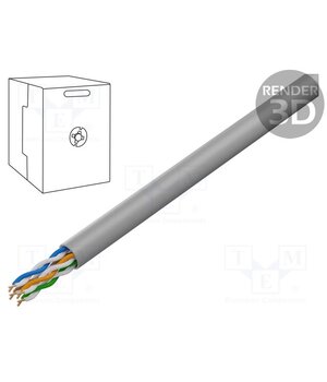1583ENH.00305 Wire; U/UTP; 4x2x24AWG; 5e; wire; Cu; Insulation: LSZH; grey; 305m Yoq8wkxEJJOxNzpMXJpykbL2piNccitshCcgoQg7pNo