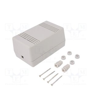Z66J ABS Enclosure: for power supplies; X: 65mm; Y: 132mm; Z: 78mm; ABS; grey iFtB4Y08xxdyBPwtBMd3KN66CyeLCeVEGxcROHKS3DY