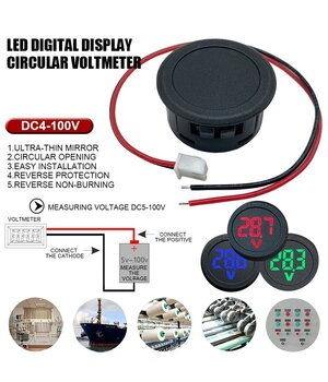 VOLTMETRS - MODUĻIS LED sarkans, 4-100V DC

 ATMVRA1+2.jpg