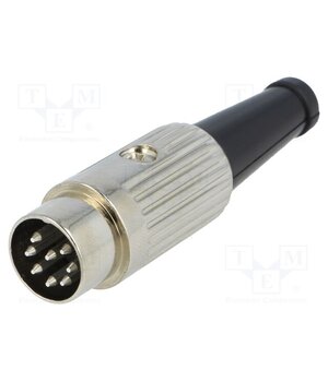 610-0800 Connector: DIN; plug; male; PIN: 8; 270°; straight; for cable; 34V; 2A pvddEvDjpVV5vlO_EwjsmqvHyk4FvN8_0v5Wmd74CW4