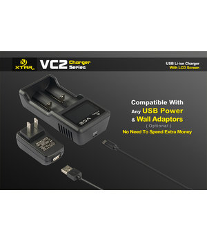 Li-Ion bateriju 18650, (14500...26650) lādētājs, lādēšanas strāva 0,5 / 1A, XTAR VC2 AILVC2+9.jpg