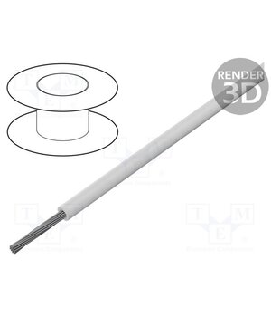 1852 WH001 Wire; HookUp Wire; stranded; Cu; 28AWG; PVC; white; 600V; 305m OW7c2cTtAQTS26OtESPRkFSAZTMTi61fAItU598hDCo