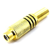 SOCKET RCA for Cable black 6mm, gold-plated