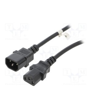 95287 Cable; 3x1mm2; IEC C13 female,IEC C14 male; PVC; 3m; black; 10A pLMoA7OKMbBIpofpSHXMGWzC2xpE119R5v6lNfL1qvo