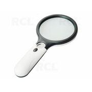 HAND MAGNIFIER GLASS with LED lamp, double: 3X ø70mm, 20X ø20mm