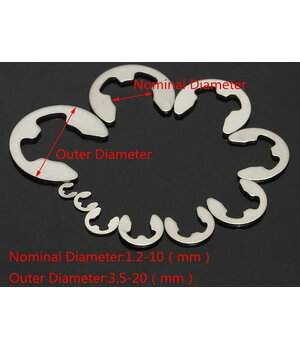 Fiksējošo gredzenu komplekts, tips E M1,5–M10, nerūsējošais tērauds 304, 200 gab.

 ITR079+2.jpg