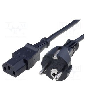 6052.0026 Cable; 3x1mm2; CEE 7/7 (E/F) plug,IEC C13 female; PVC; 5m; black cjz217JhUDBFvY05iovBgj16t8Frb0VhXa3SDlhhC4w
