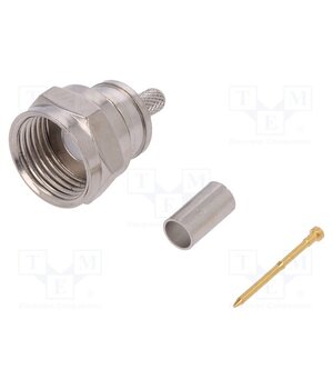 J01600A0012 Connector: F; plug; male; crimped; for cable; straight; 75Ω; 3GHz n4QohlR9Bn4kyPuyD1CuCCAauVv7F7-iH1JFTasnGUs