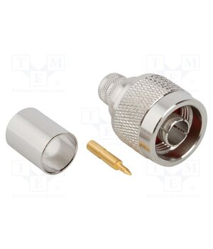 172166 Connector: N; plug; male; straight; 50Ω; crimped; for cable; PTFE gM_C77feriEIWiMa3Cu0Z60LxyhKGyy7nuECs_TIh1g