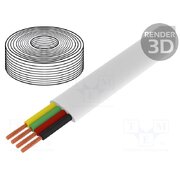CM04W Wire: telecommunication cable; flat; stranded; white; 100m; 0÷60°C bNh35yRjrFIhYxyuMtWw5m-CJVkDYczQgjLwFvok7Ro