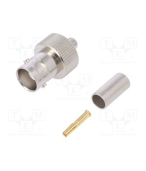 J01001A1265 Connector: BNC; plug; female; straight; 50Ω; crimped; for cable xSoK-t9_Gy1I3iF1a5snr-RRkCrD6iS5dDvM6vbr2dc
