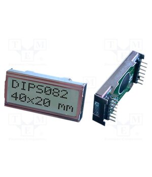 EA DIPS082-HN Display: LCD; alphanumeric; STN Positive; 8x2; 40x20mm; PIN: 14; 2x7 2iAvmk7B97W8Jf7-eGknrosincne7wM1TcpMMHs1zdk
