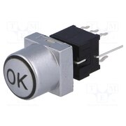 PB61302BL-3-108 Switch: keypad; OK; Pos: 2; DPDT; 0.1A/30VDC; silver; LED; green; THT wb81DtS_gEWIiXP2T7XapB5tQnDR8W3x_bhq9_KJJ0g
