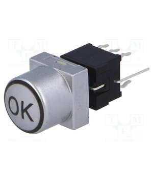 PB61302BL-3-108 Switch: keypad; OK; Pos: 2; DPDT; 0.1A/30VDC; silver; LED; green; THT wb81DtS_gEWIiXP2T7XapB5tQnDR8W3x_bhq9_KJJ0g