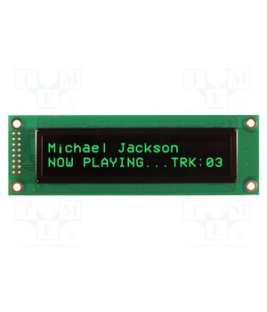 NHD-0220DZW-AG5 Display: OLED; alphanumeric; 20x2; Dim: 116x37x9.8mm; green; PIN: 16 0JNyk0SrltxA0IiOEvmb5dZtEy0qtrxSav2eSkfFvvQ