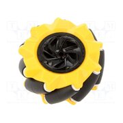 FIT0654-1 Wheel; yellow-black; Shaft: screw; screw; Ø: 80mm; Plating: rubber mzB3nQZUq8bwodG_AYn8DZJd7grjUOy1fdZ0lrUewv4
