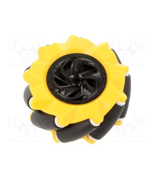 FIT0654-1 Wheel; yellow-black; Shaft: screw; screw; Ø: 80mm; Plating: rubber mzB3nQZUq8bwodG_AYn8DZJd7grjUOy1fdZ0lrUewv4