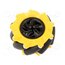 FIT0654-1 Wheel; yellow-black; Shaft: screw; screw; Ø: 80mm; Plating: rubber mzB3nQZUq8bwodG_AYn8DZJd7grjUOy1fdZ0lrUewv4