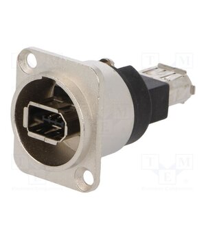 CP30117 Coupler; IEEE1394 socket,both sides; FT; shielded; metal; 19x24mm hhB3SFnGBVHNTjmemf3idsy6sRyyx9kxsgMCSKXS0v0