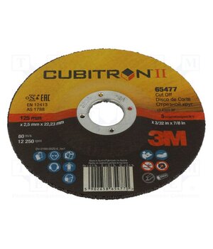 65477 125X2,5X22MM CUBITRON II Cutting wheel; Ø: 125mm; Disc thick: 2.5mm; Holder: assembly hole phcUEHHefsy7k_-C0ZJhvabA_BpcIEzk0j_qS0fpRwQ