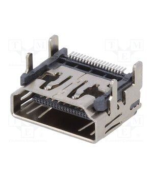 690-019-298-412 Connector: HDMI; socket; PIN: 19; gold-plated; angled 90°; SMT LXUzAasovQt-PoyBhoToNkisA0M0YjKCsb_ChJ-vSmk