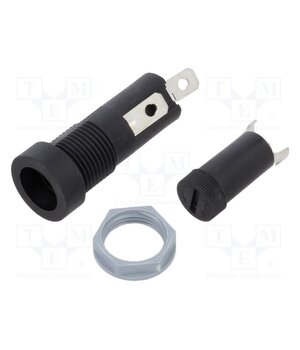 502640 Fuse holder; 5x20mm; 10A; 250VAC; on panel; thermoplastic; IP40 3j1cIyllUMrdplH9QWYQ1mIKbHkcs3cB8LSB9pUiVW4