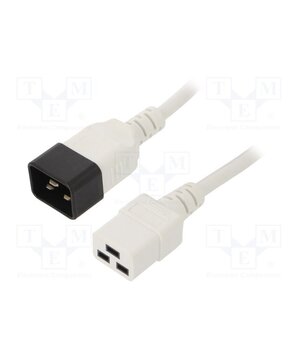LT-550+549 H05VV-F 1.5/3C WHT 0.5M Cable; 3x1.5mm2; IEC C19 female,IEC C20 male; PVC; 0.5m; white YwxTX8BqrHSEaUZ71mFlQAv14qMHDQrtuM07TQejSmE